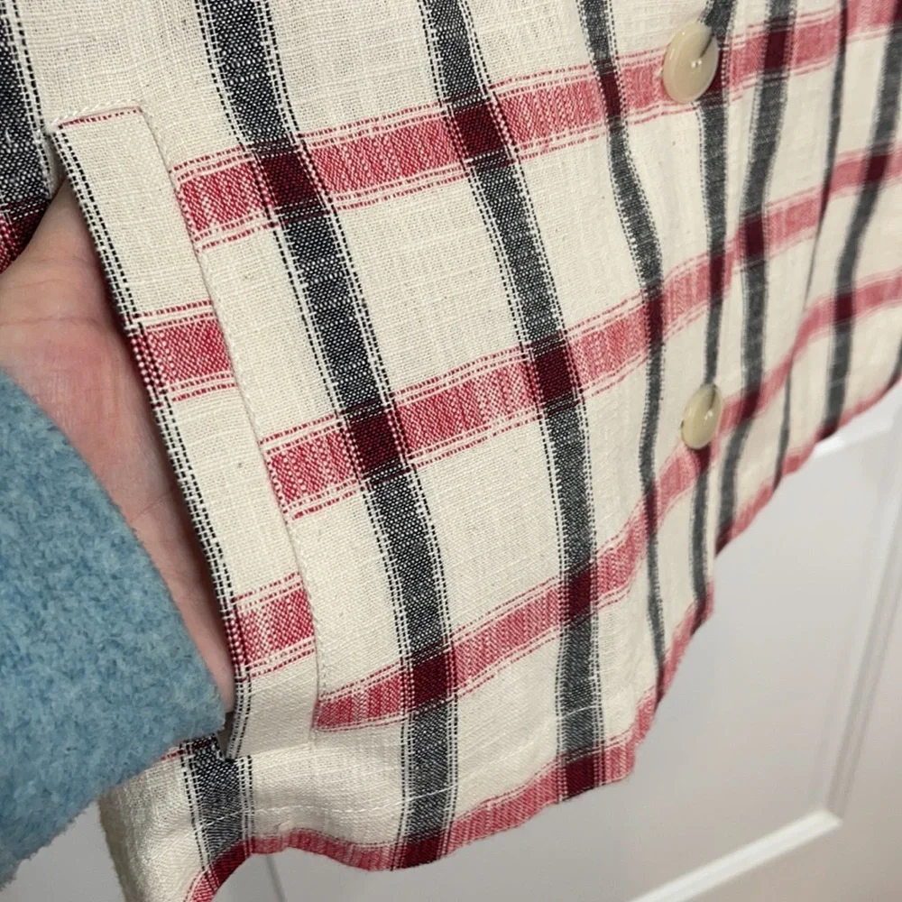 NEW ZARA PLAID OVERSIZED SHACKET COAT XS - Picture 6 of 7